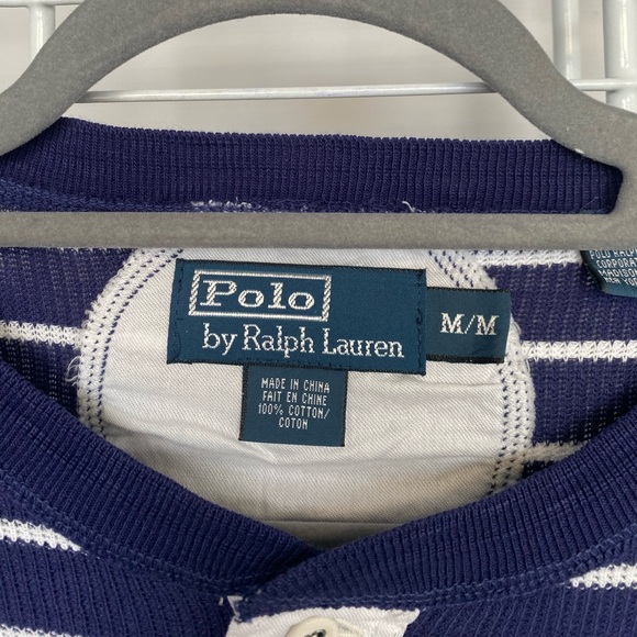 Polo Ralph Lauren Light Knit Long Sleeve Blue & White Pullover Sweater Medium - Picture 3 of 7